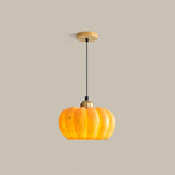 Modern Pumpkin Resin Pendant Light Decorative Hanging Lamp for Kitchen and Dining Room