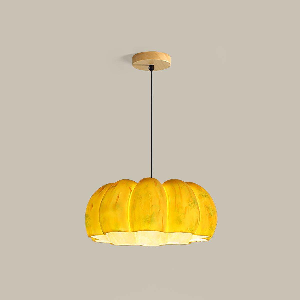 Modern Pumpkin Resin Pendant Light Decorative Hanging Lamp for Kitchen and Dining Room