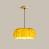 Modern Pumpkin Resin Pendant Light Decorative Hanging Lamp for Kitchen and Dining Room
