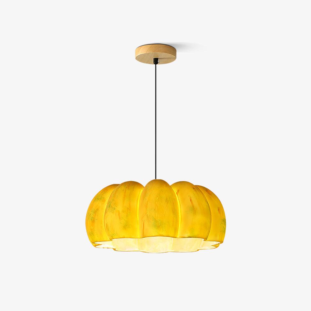 Modern Pumpkin Resin Pendant Light Decorative Hanging Lamp for Kitchen and Dining Room