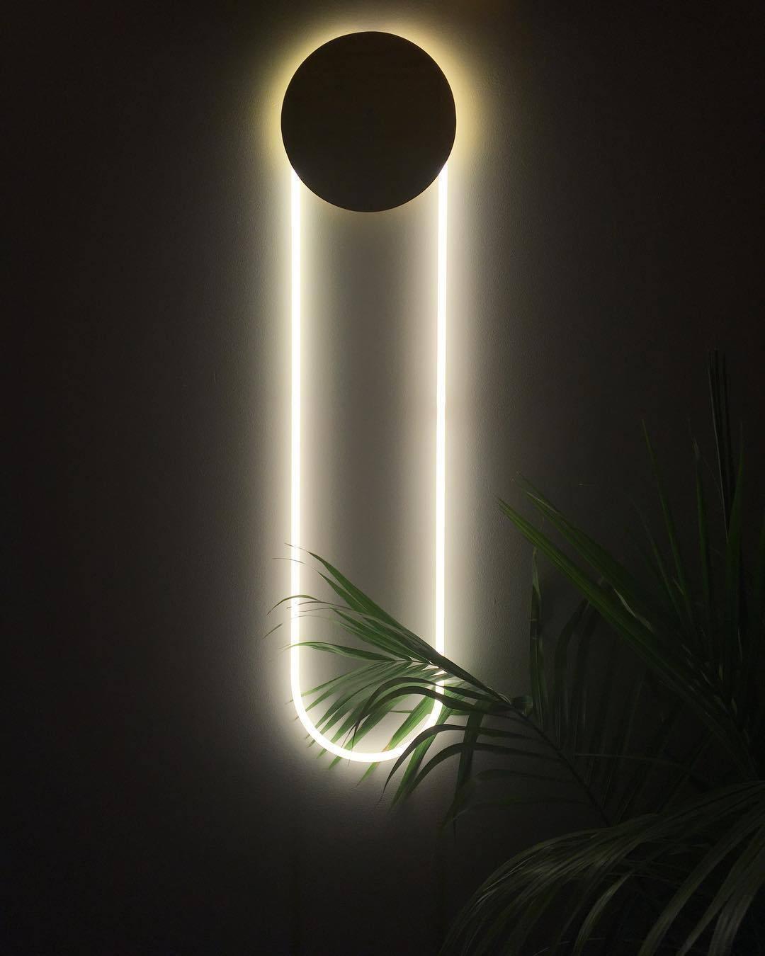 Modern RA Circular LED Wall Sconce Abstract Metal Disc Lighting for Bedroom or Living Room