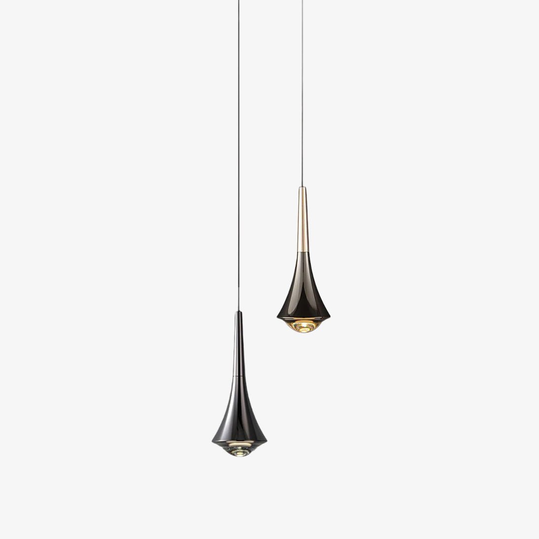Modern Rain Multi Cascading Glass LED Pendant Light Chrome Drop Chandelier for Indoor Spaces