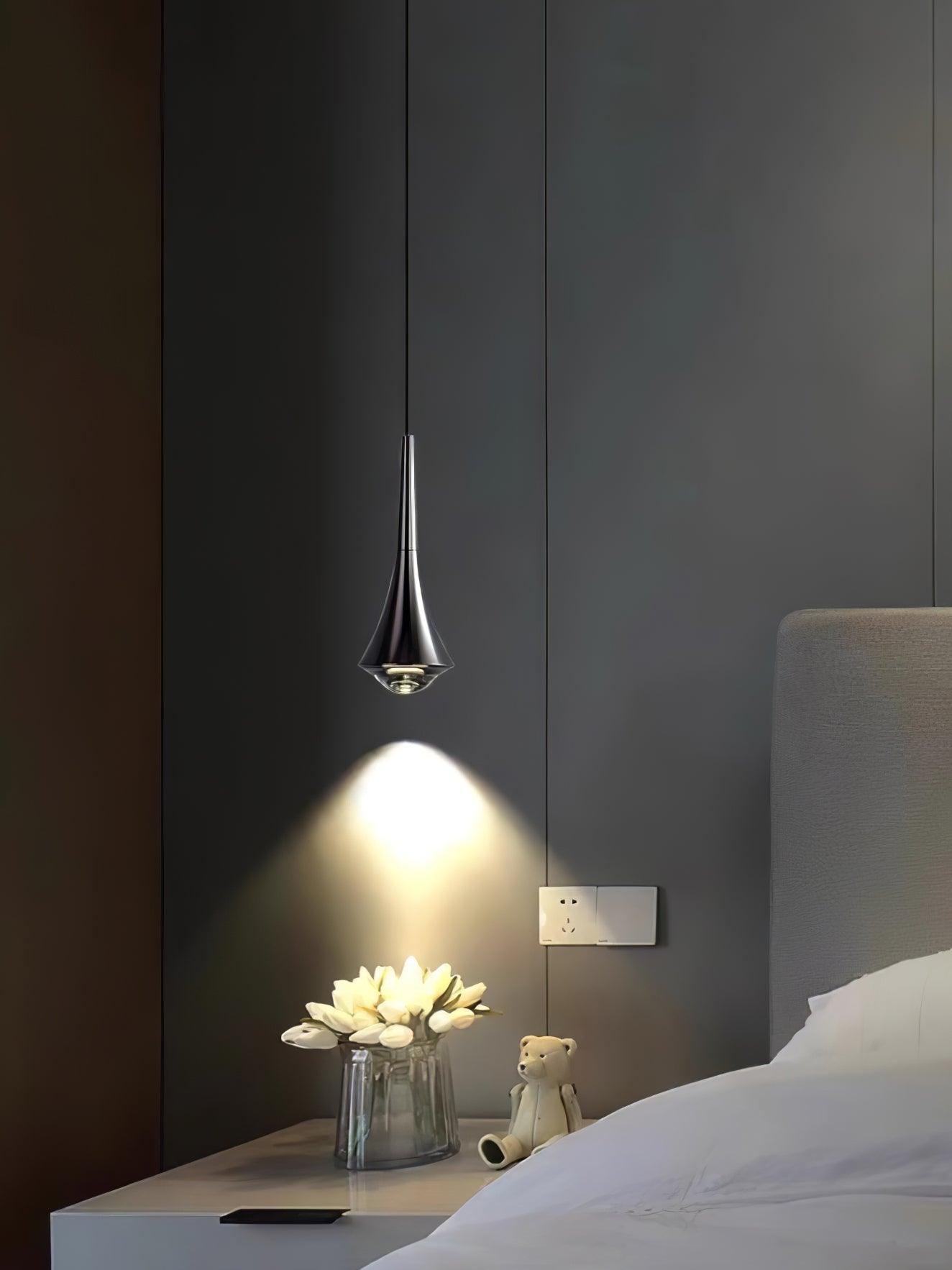 Modern Rain Multi Cascading Glass LED Pendant Light Chrome Drop Chandelier for Indoor Spaces