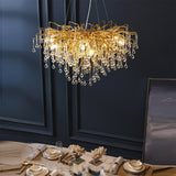 Modern Raindrop Crystal Chandelier Gold Luxury Ceiling Light Fixture