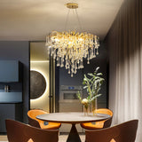 Modern Raindrop Crystal Chandelier Gold Luxury Ceiling Light Fixture