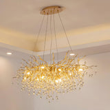 Modern Raindrop Crystal Chandelier Gold Luxury Ceiling Light Fixture