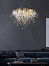Modern Raindrop Crystal Chandelier Gold Luxury Ceiling Light Fixture