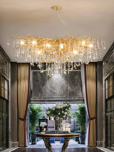 Modern Raindrop Crystal Chandelier Gold Luxury Ceiling Light Fixture