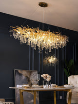 Modern Raindrop Crystal Chandelier Gold Luxury Ceiling Light Fixture