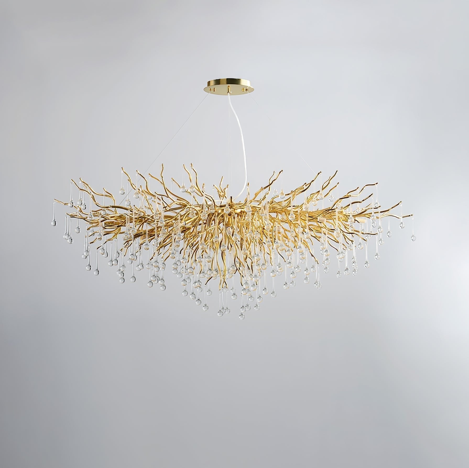 Modern Raindrop Crystal Chandelier Gold Luxury Ceiling Light Fixture