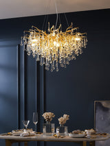 Modern Raindrop Crystal Chandelier Gold Luxury Ceiling Light Fixture