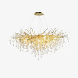 Modern Raindrop Crystal Chandelier Gold Luxury Ceiling Light Fixture