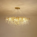 Modern Raindrop Crystal Chandelier Gold Luxury Ceiling Light Fixture