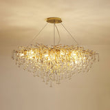 Modern Raindrop Crystal Chandelier Gold Luxury Ceiling Light Fixture