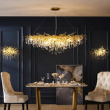 Modern Raindrop Crystal Chandelier Gold Luxury Ceiling Light Fixture