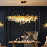 Modern Raindrop Crystal Chandelier Gold Luxury Ceiling Light Fixture