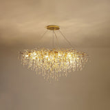 Modern Raindrop Crystal Chandelier Gold Luxury Ceiling Light Fixture