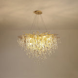 Modern Raindrop Crystal Chandelier Gold Luxury Ceiling Light Fixture