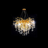 Modern Raindrop Crystal Chandelier Gold Luxury Ceiling Light Fixture
