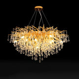 Modern Raindrop Crystal Chandelier Gold Luxury Ceiling Light Fixture