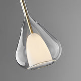 Modern Raindrop Double Layer Glass Pendant Light Nordic Small Chandelier for Dining Room