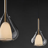 Modern Raindrop Double Layer Glass Pendant Light Nordic Small Chandelier for Dining Room