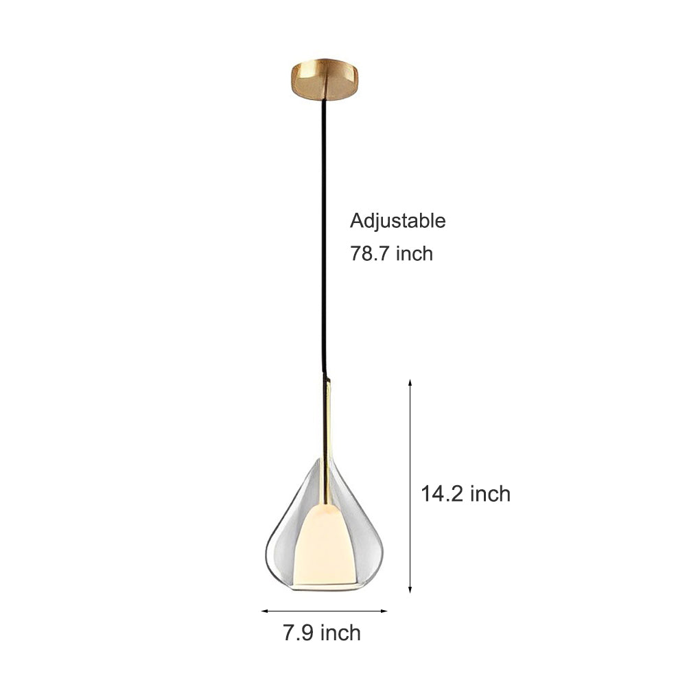 Modern Raindrop Double Layer Glass Pendant Light Nordic Small Chandelier for Dining Room
