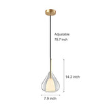 Modern Raindrop Double Layer Glass Pendant Light Nordic Small Chandelier for Dining Room