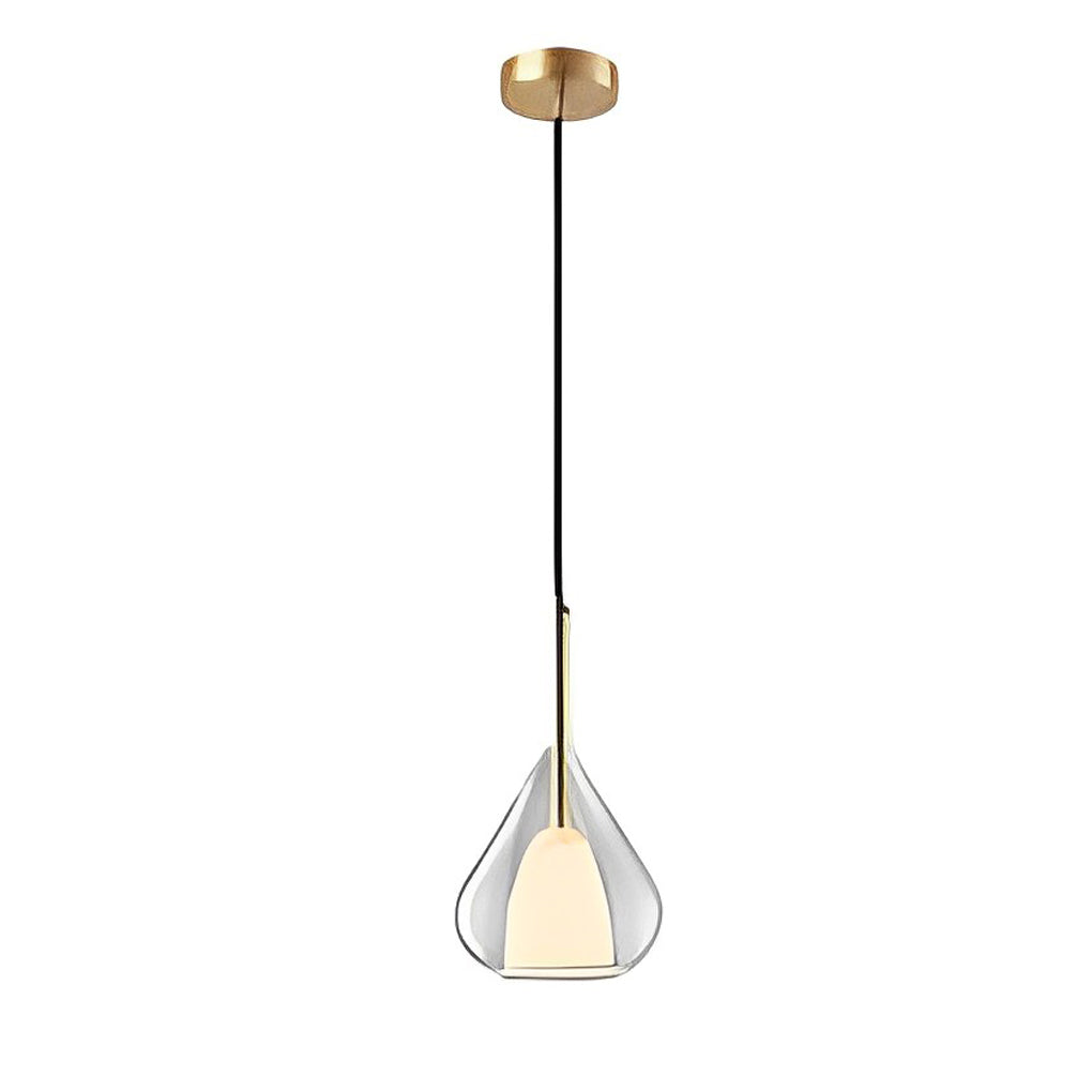 Modern Raindrop Double Layer Glass Pendant Light Nordic Small Chandelier for Dining Room