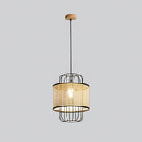 Modern Rattan Aru Drop Pendant Light Handwoven Woven Webbing Ceiling Hanging Lamp