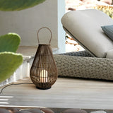 Modern Rattan Garden Lantern Waterproof Outdoor Floor Light for Patio and Landscape