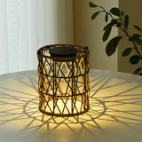 Modern Rattan Solar Garden Lantern Waterproof LED Outdoor Decorative Lawn Light
