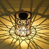 Modern Rattan Solar Garden Lantern Waterproof LED Outdoor Decorative Lawn Light