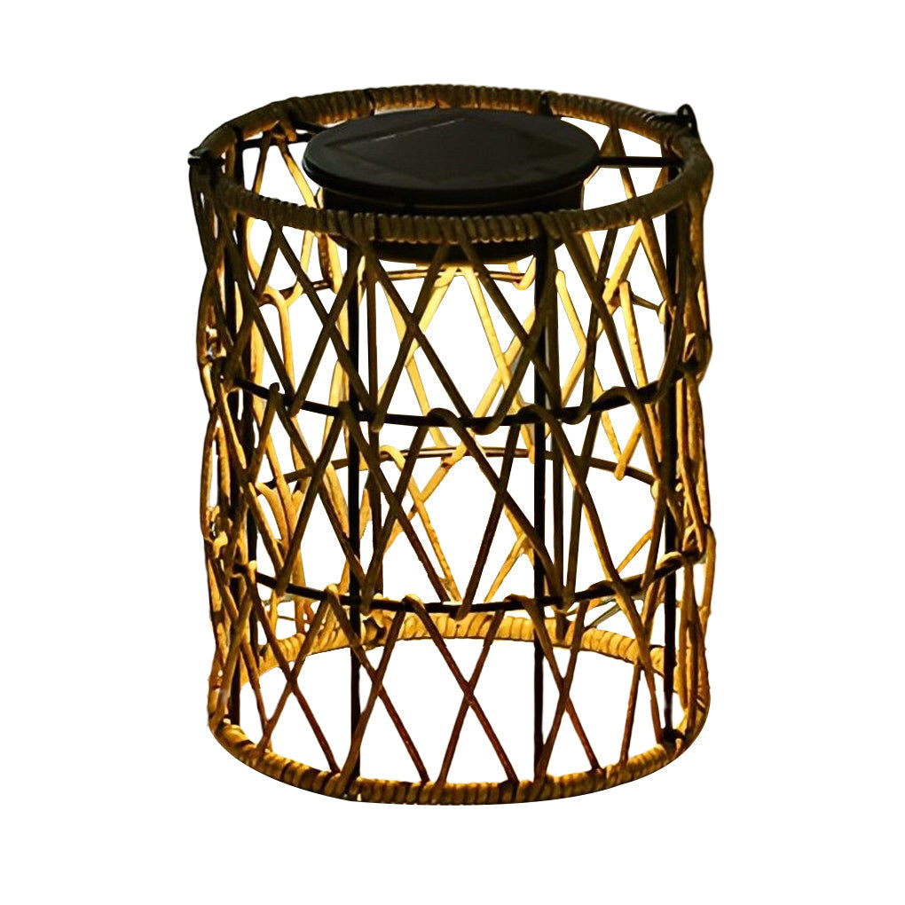 Modern Rattan Solar Garden Lantern Waterproof LED Outdoor Decorative Lawn Light
