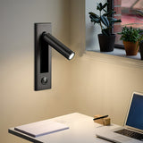 Modern Recessed LED Bedside Reading Wall Sconce Set of 2 Adjustable Swivel Light
