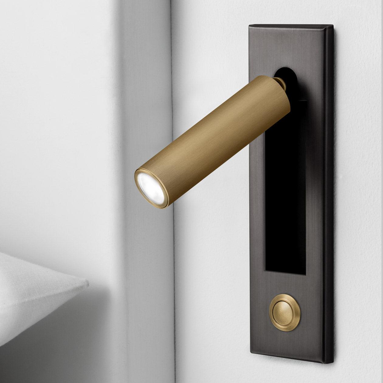 Modern Recessed LED Bedside Reading Wall Sconce Set of 2 Adjustable Swivel Light