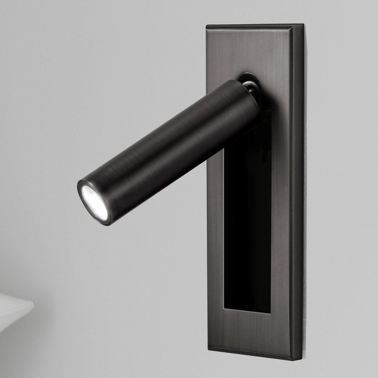 Modern Recessed LED Bedside Reading Wall Sconce Set of 2 Adjustable Swivel Light