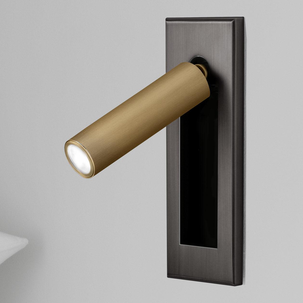 Modern Recessed LED Bedside Reading Wall Sconce Set of 2 Adjustable Swivel Light
