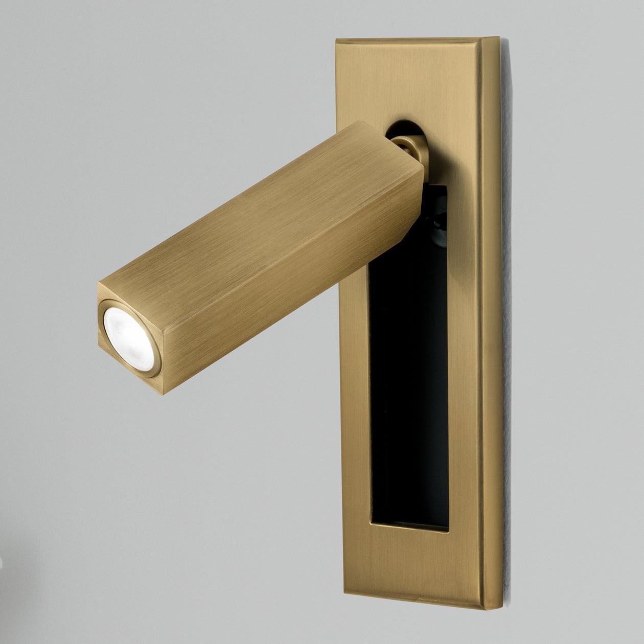 Modern Recessed LED Bedside Reading Wall Sconce Set of 2 Adjustable Swivel Light