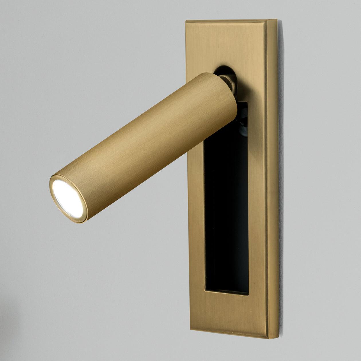 Modern Recessed LED Bedside Reading Wall Sconce Set of 2 Adjustable Swivel Light