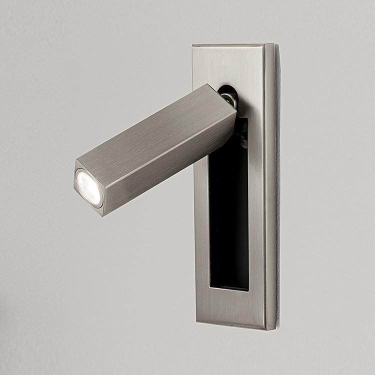 Modern Recessed LED Bedside Reading Wall Sconce Set of 2 Adjustable Swivel Light
