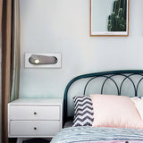 Modern Recessed LED Bedside Wall Sconce with Adjustable Reading Light and Push Button Mechanism