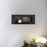 Modern Recessed LED Bedside Wall Sconce with Adjustable Reading Light and Push Button Mechanism