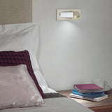 Modern Recessed LED Bedside Wall Sconce with Adjustable Reading Light and Push Button Mechanism