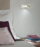 Modern Recessed LED Bedside Wall Sconce with Adjustable Reading Light and Push Button Mechanism