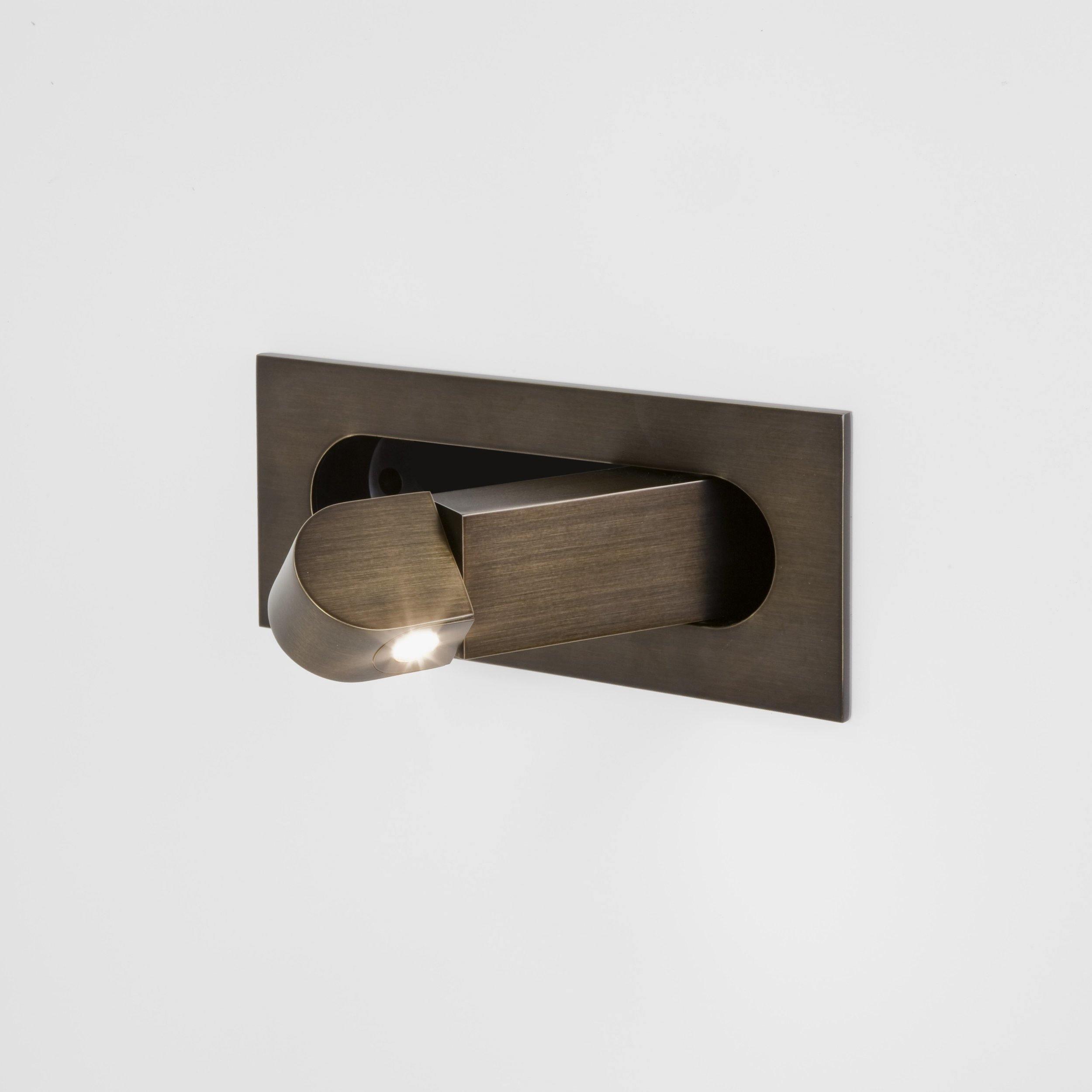 Modern Recessed LED Bedside Wall Sconce with Adjustable Reading Light and Push Button Mechanism