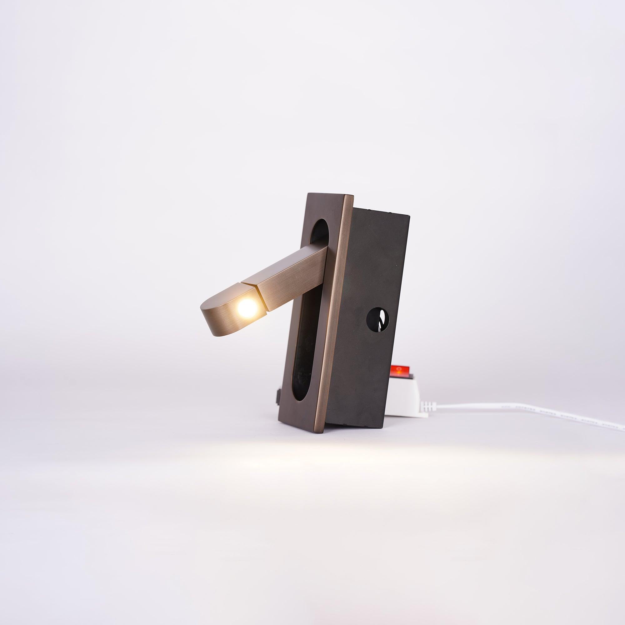 Modern Recessed LED Bedside Wall Sconce with Adjustable Reading Light and Push Button Mechanism