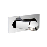 Modern Recessed LED Bedside Wall Sconce with Adjustable Reading Light and Push Button Mechanism