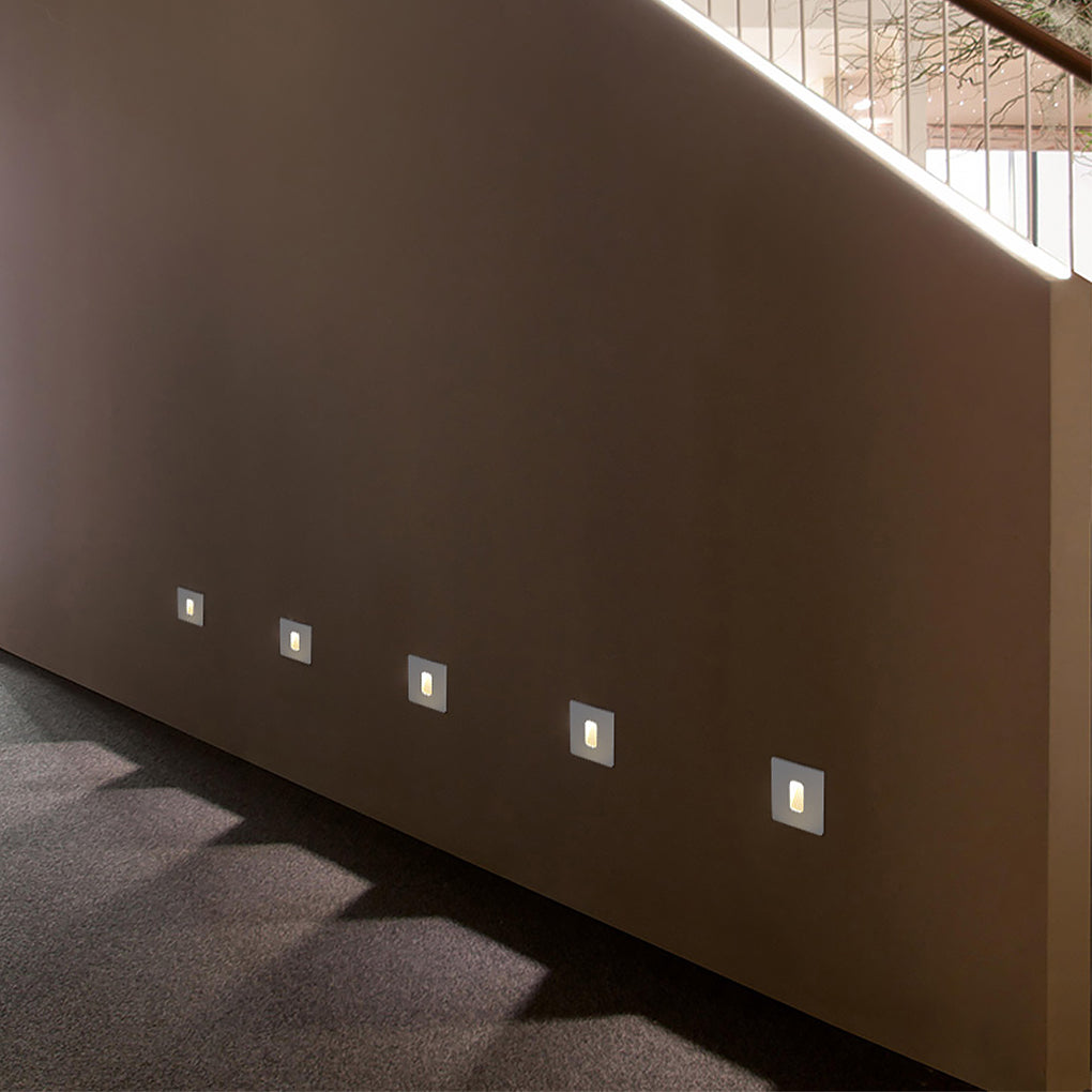 Modern Recessed LED Outdoor Step Lights IP54 Waterproof Stairway Sconces for Landscape Lighting
