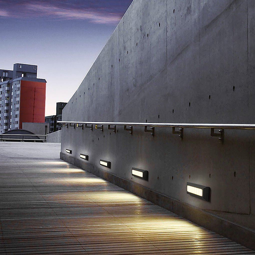 Modern Recessed Outdoor LED Step Lighting 9W Waterproof IP54 Stair and Path Lights for Exterior Deck and Walkway